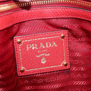 PRADA Vittero Tote Bag Leather Red Gold Auth ka3868-16