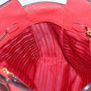PRADA Vittero Tote Bag Leather Red Gold Auth ka3868-18