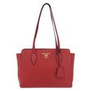 PRADA Vittero Tote Bag Leather Red Gold Auth ka3868-2