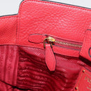 PRADA Vittero Tote Bag Leather Red Gold Auth ka3868-20