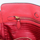 PRADA Vittero Tote Bag Leather Red Gold Auth ka3868-22