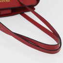 PRADA Vittero Tote Bag Leather Red Gold Auth ka3868-7