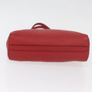 PRADA Vittero Tote Bag Leather Red Gold Auth ka3868-9