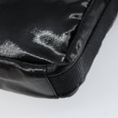 CHANEL Sports Line Shoulder Bag Patent leather Silver Black CC Auth ka387-12