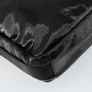 CHANEL Sports Line Shoulder Bag Patent leather Silver Black CC Auth ka387-13