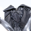 CHANEL Sports Line Shoulder Bag Patent leather Silver Black CC Auth ka387-18