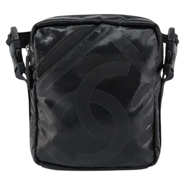 CHANEL Sports Line Shoulder Bag Patent leather Silver Black CC Auth ka387 - 0