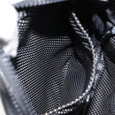 CHANEL Sports Line Shoulder Bag Patent leather Silver Black CC Auth ka387-20