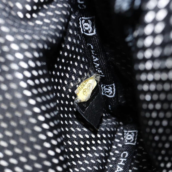 CHANEL Sports Line Shoulder Bag Patent leather Silver Black CC Auth ka387