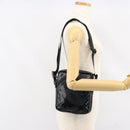 CHANEL Sports Line Shoulder Bag Patent leather Silver Black CC Auth ka387-23