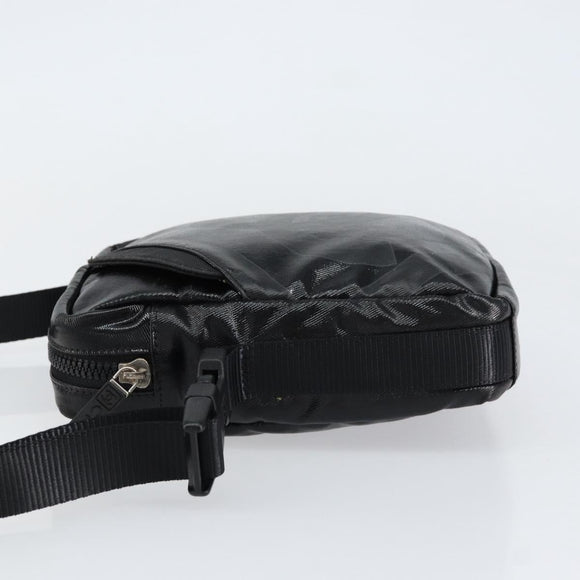 CHANEL Sports Line Shoulder Bag Patent leather Silver Black CC Auth ka387