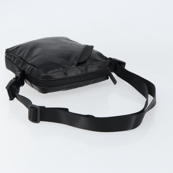 CHANEL Sports Line Shoulder Bag Patent leather Silver Black CC Auth ka387