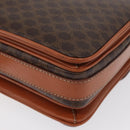 CELINE Macadam Canvas Shoulder Bag PVC Leather Brown Gold Auth ka3871-13