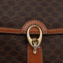 CELINE Macadam Canvas Shoulder Bag PVC Leather Brown Gold Auth ka3871-14