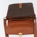 CELINE Macadam Canvas Shoulder Bag PVC Leather Brown Gold Auth ka3871-15