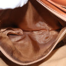 CELINE Macadam Canvas Shoulder Bag PVC Leather Brown Gold Auth ka3871-23