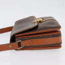 CELINE Macadam Canvas Shoulder Bag PVC Leather Brown Gold Auth ka3871-5