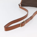 CELINE Macadam Canvas Shoulder Bag PVC Leather Brown Gold Auth ka3871-7