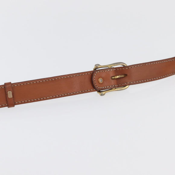 CELINE Macadam Canvas Shoulder Bag PVC Leather Brown Gold Auth ka3871