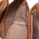 GUCCI Hand Bag Leather Brown Gold Auth ka3873-18