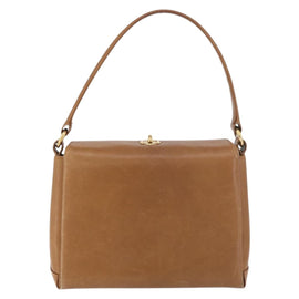 GUCCI Hand Bag Leather Brown Gold Auth ka3873 - 0