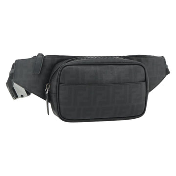 FENDI Zucca Canvas Body Bag Black Silver Auth ka3874M