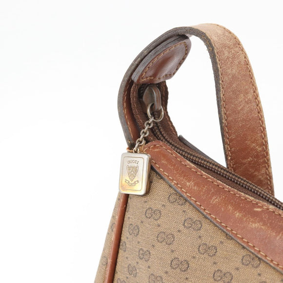 GUCCI Micro GG Supreme Shoulder Bag PVC Beige Gold 001 067 0719 Auth ka3876