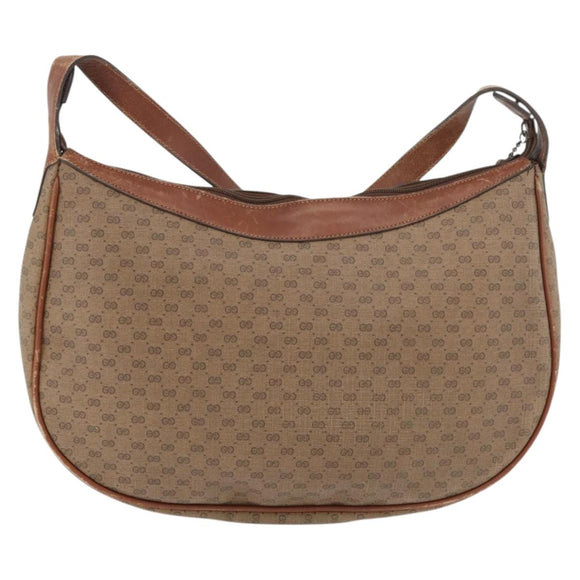 GUCCI Micro GG Supreme Shoulder Bag PVC Beige Gold 001 067 0719 Auth ka3876