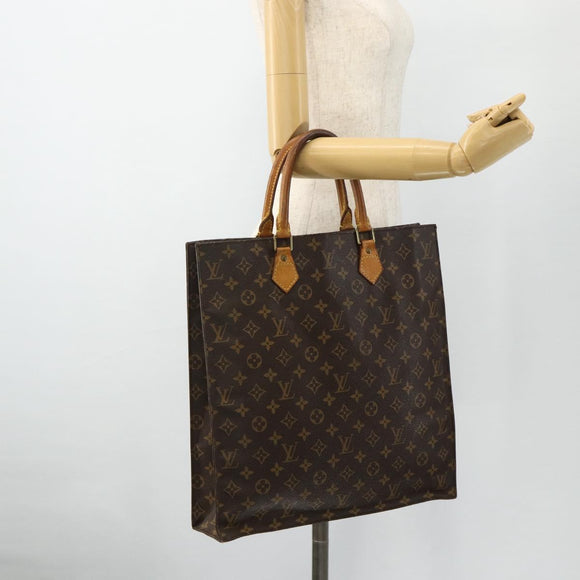 LOUIS VUITTON Monogram Sac Plat Hand Bag M51140 LV Auth ka3879
