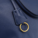 PRADA Galleria Hand Bag Safiano leather Blue Gold Auth ka388-9