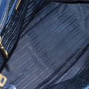 PRADA Galleria Hand Bag Safiano leather Blue Gold Auth ka388-11
