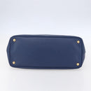 PRADA Galleria Hand Bag Safiano leather Blue Gold Auth ka388-5