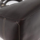 CELINE Boogie bag Hand Bag Leather Brown Silver Auth ka3882A-9