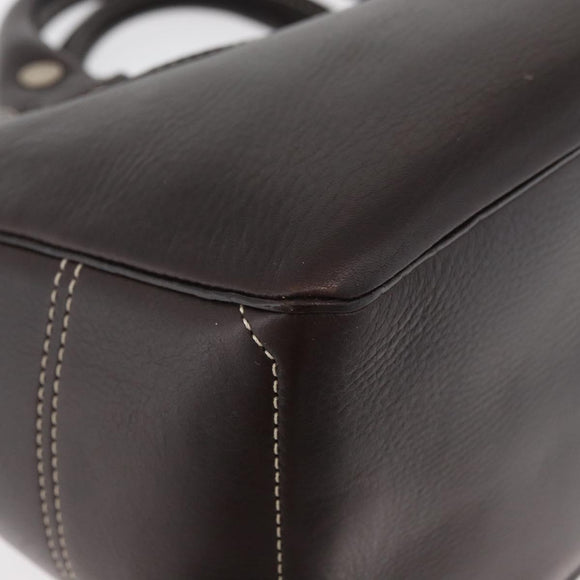 CELINE Boogie bag Hand Bag Leather Brown Silver Auth ka3882A