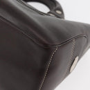 CELINE Boogie bag Hand Bag Leather Brown Silver Auth ka3882A-14