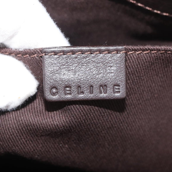 CELINE Boogie bag Hand Bag Leather Brown Silver Auth ka3882A