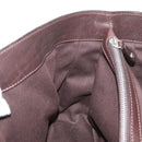 CELINE Boogie bag Hand Bag Leather Brown Silver Auth ka3882A-21