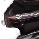 CELINE Boogie bag Hand Bag Leather Brown Silver Auth ka3882A-23