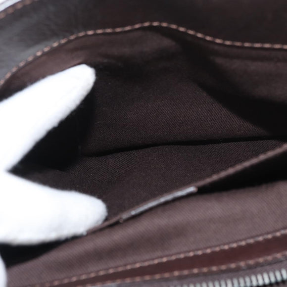 CELINE Boogie bag Hand Bag Leather Brown Silver Auth ka3882A