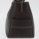 CELINE Boogie bag Hand Bag Leather Brown Silver Auth ka3882A-3