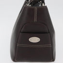 CELINE Boogie bag Hand Bag Leather Brown Silver Auth ka3882A-4