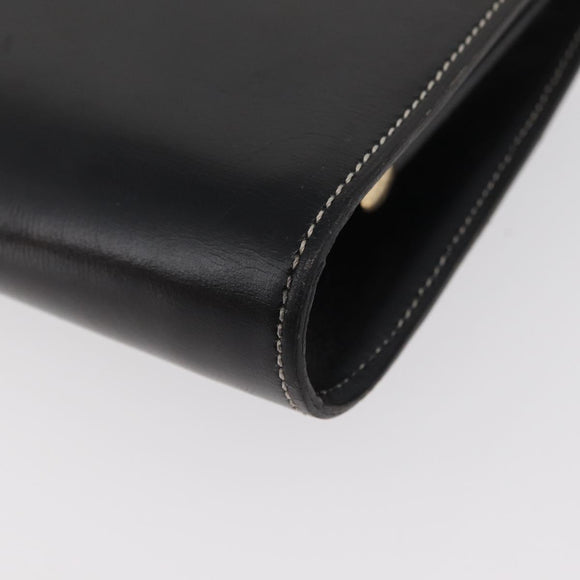 Christian Dior Shoulder Bag Leather Black Gold Auth ka3883