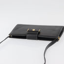 Christian Dior Shoulder Bag Leather Black Gold Auth ka3883-6