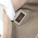 FENDI Chain Trebuquette Shoulder Bag Leather Beige Silver Auth ka3885A-16
