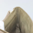 FENDI Chain Trebuquette Shoulder Bag Leather Beige Silver Auth ka3885A-18