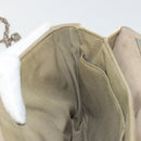 FENDI Chain Trebuquette Shoulder Bag Leather Beige Silver Auth ka3885A-19