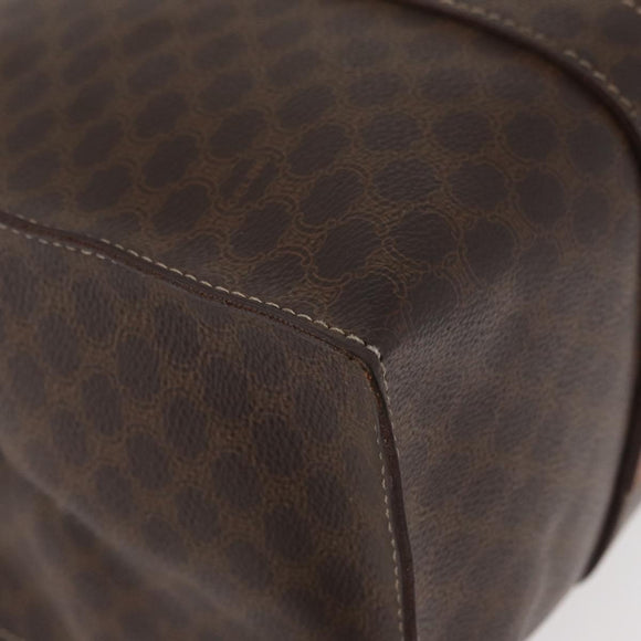 CELINE Macadam Canvas Tote Bag PVC Leather Brown Gold Auth ka3890A
