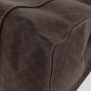 CELINE Macadam Canvas Tote Bag PVC Leather Brown Gold Auth ka3890A-16