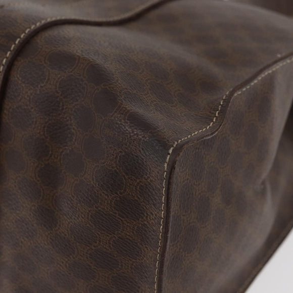 CELINE Macadam Canvas Tote Bag PVC Leather Brown Gold Auth ka3890A