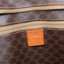 CELINE Macadam Canvas Tote Bag PVC Leather Brown Gold Auth ka3890A-17